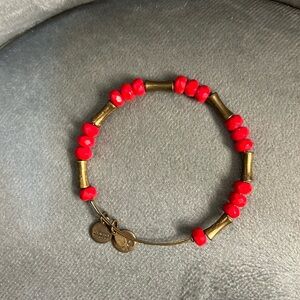 Alex and Ani Beaded Bracelet Red/Gold